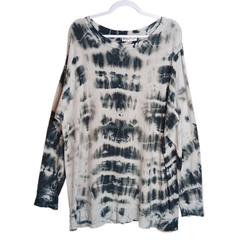 Wildfox Tie-Dye Sweatshirt Womens Small Soft Jersey Boho Lagenlook Retro Hippie